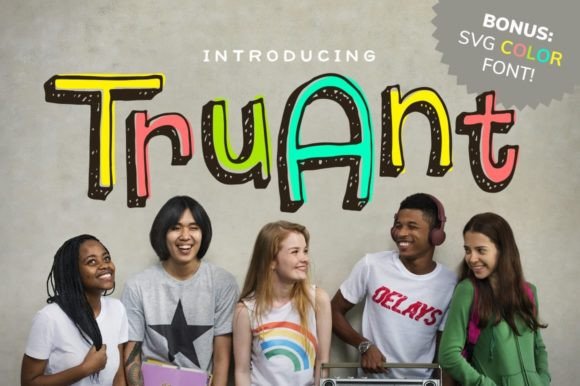 Truant: A Playful Display Font for Handmade Charm